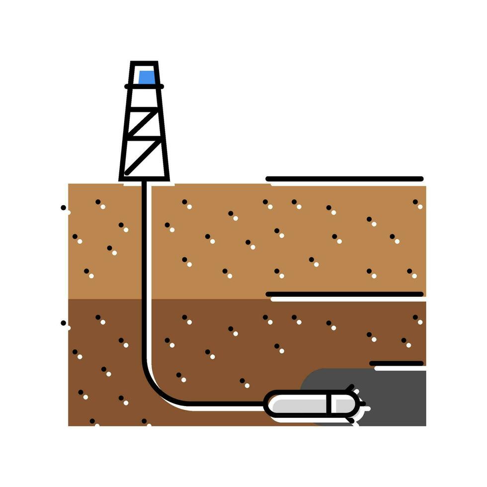 riktnings borrning petroleum ingenjör Färg ikon vektor illustration