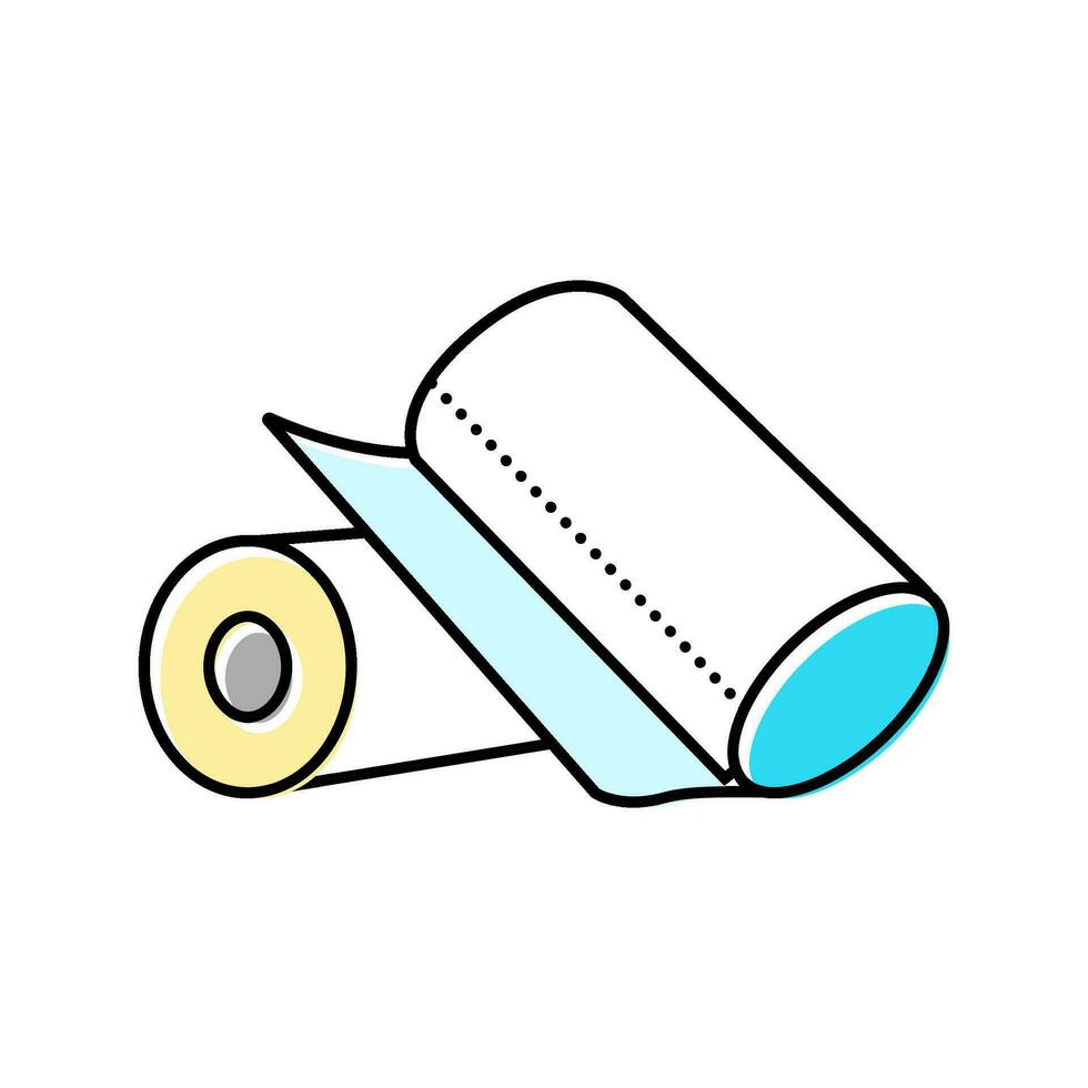 toalett rulla papper handduk Färg ikon vektor illustration