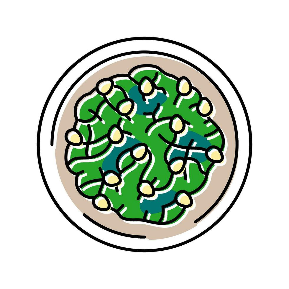 Seetang Salat japanisch Essen Farbe Symbol Vektor Illustration