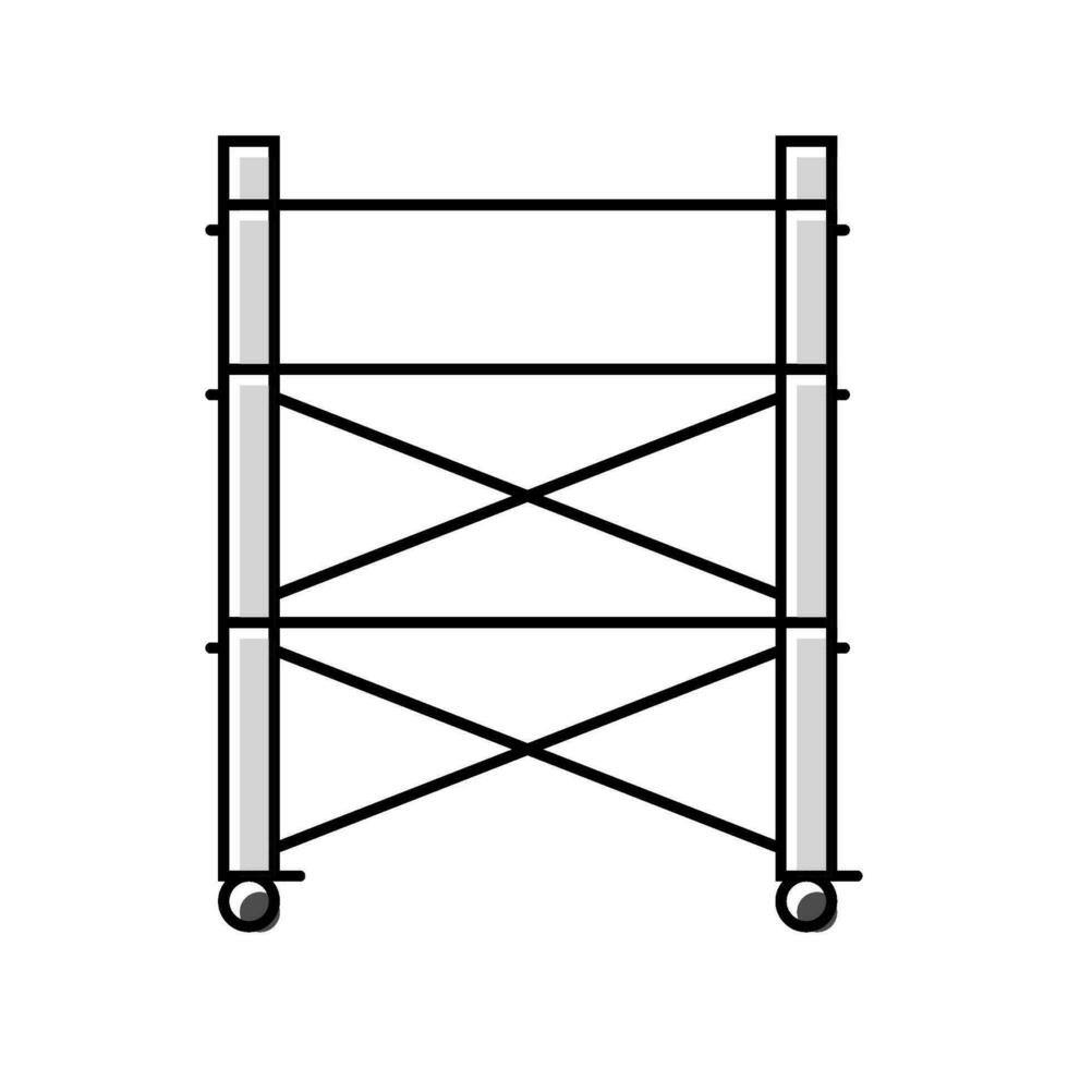 byggnadsställningar civil ingenjör Färg ikon vektor illustration