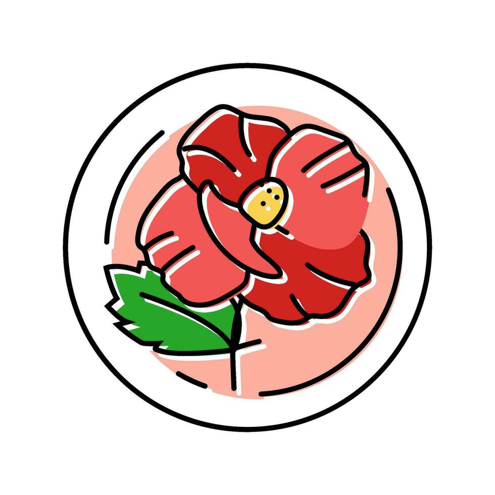 hibiskus kosmetisk växt Färg ikon vektor illustration