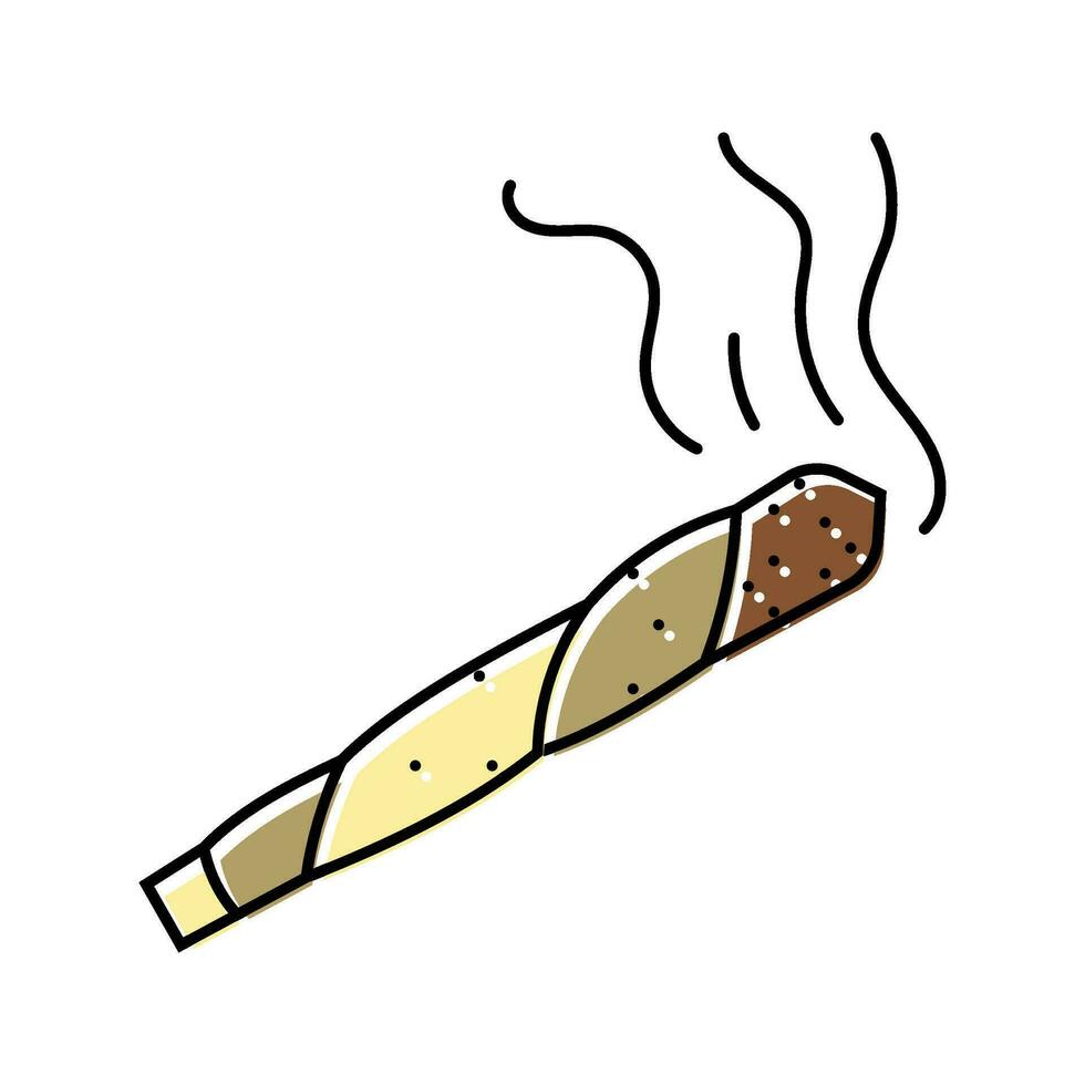 Marihuana Joint Farbe Symbol Vektor Illustration