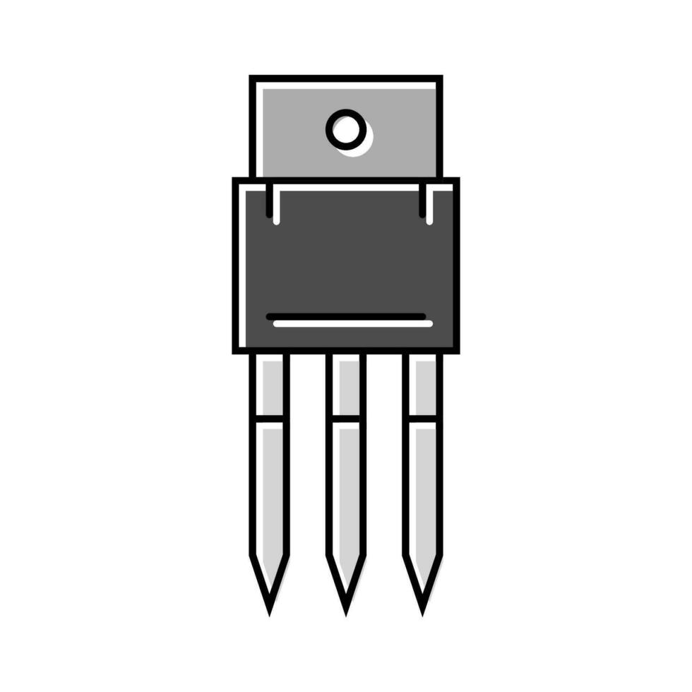 Transistor elektronisch Komponente Farbe Symbol Vektor Illustration