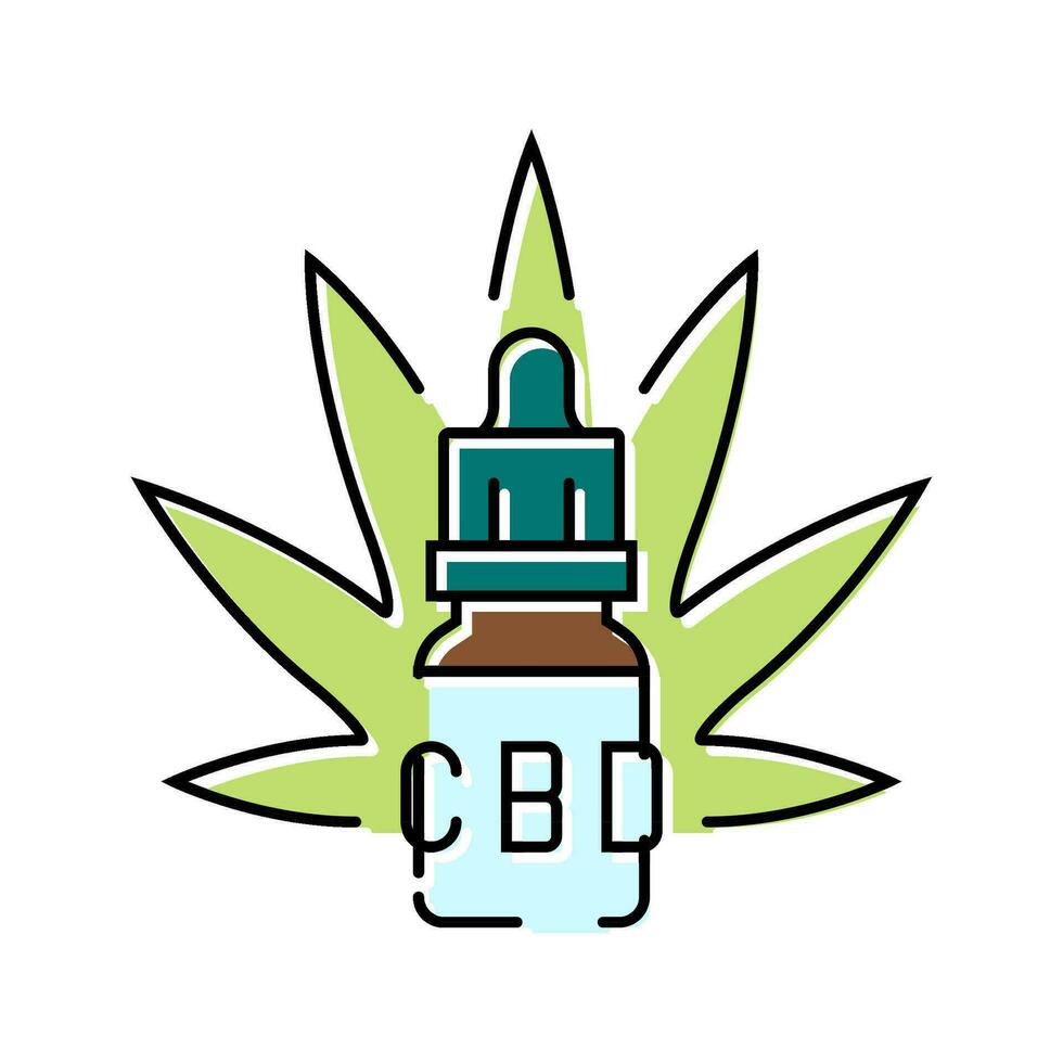 Cannabis Öl Kraut Farbe Symbol Vektor Illustration