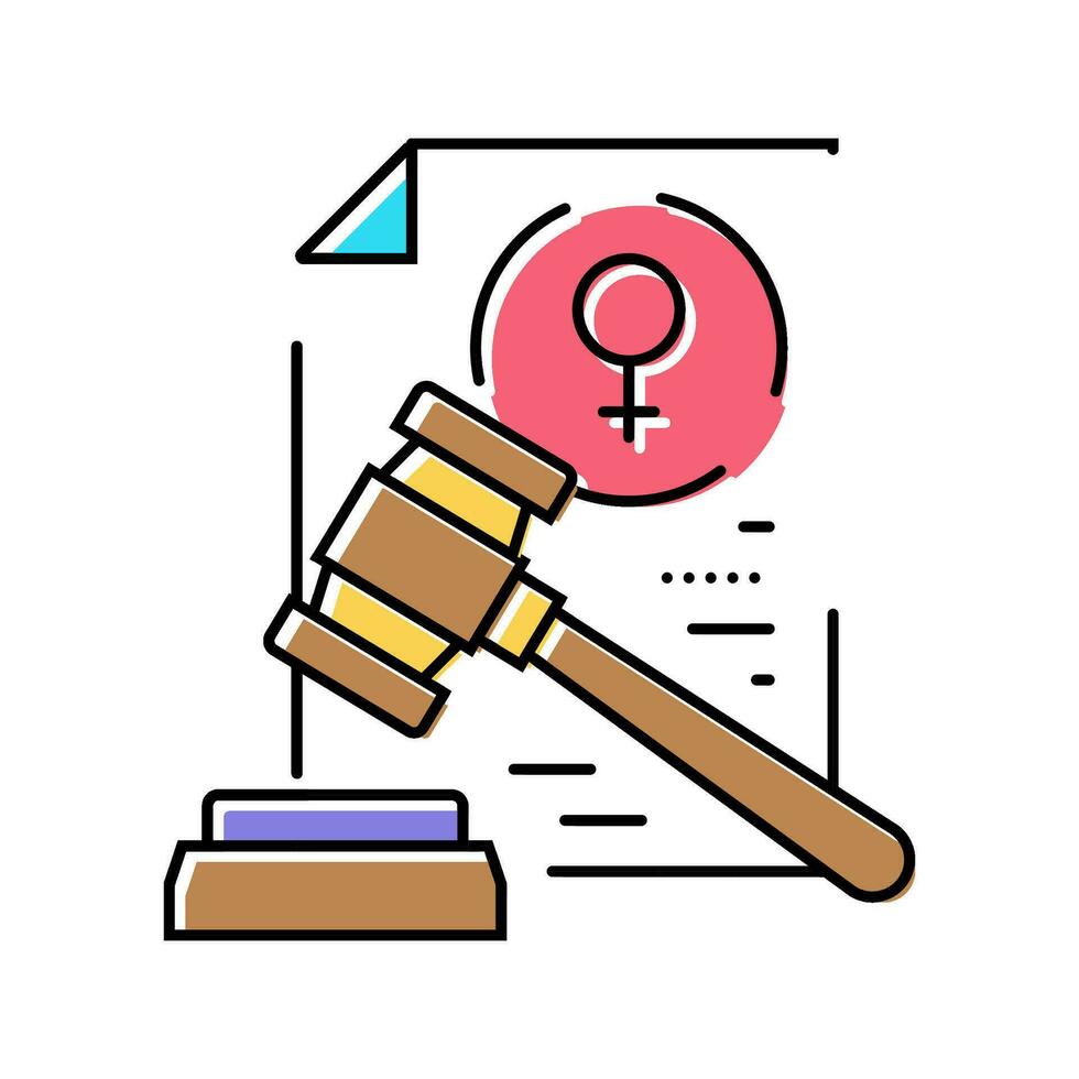 kvinnor rättigheter feminism kvinna Färg ikon vektor illustration