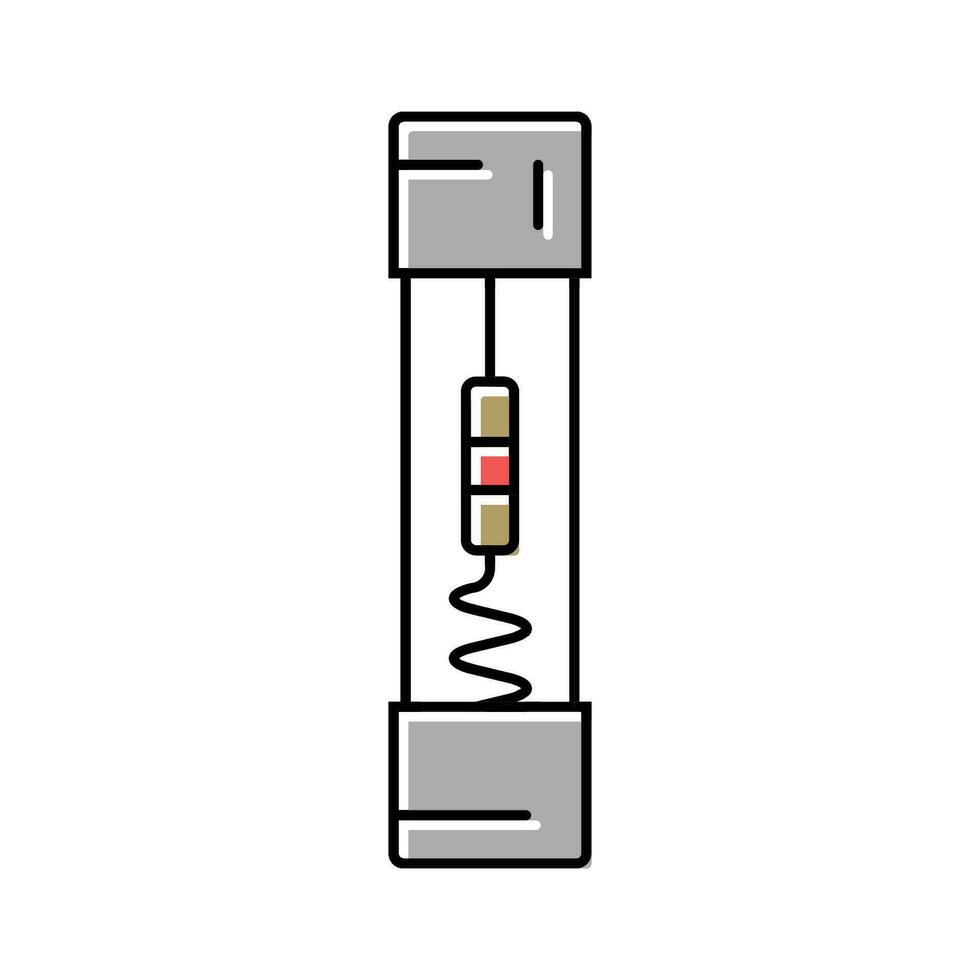 Sicherung elektronisch Komponente Farbe Symbol Vektor Illustration