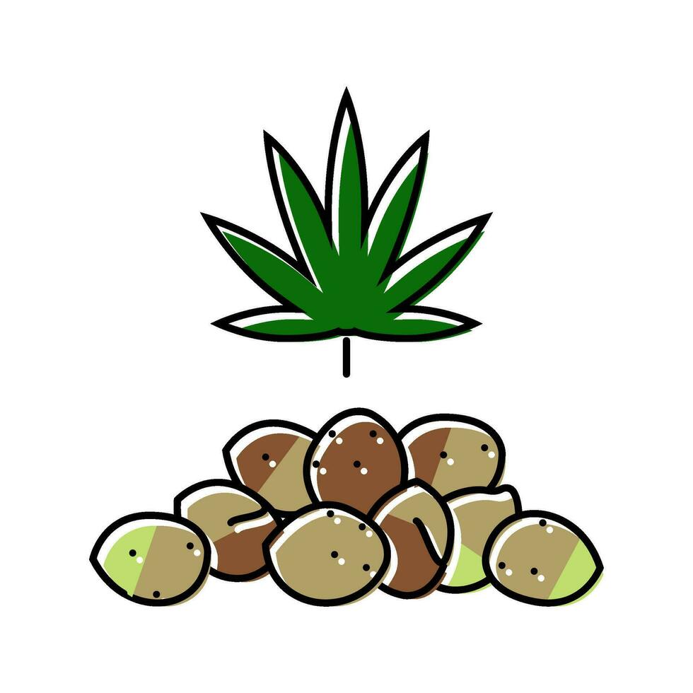 cannabis frön Färg ikon vektor illustration