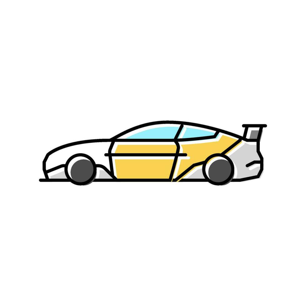 modern Rennen Auto Fahrzeug Geschwindigkeit Farbe Symbol Vektor Illustration