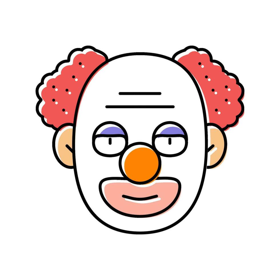 clown årgång visa Färg ikon vektor illustration