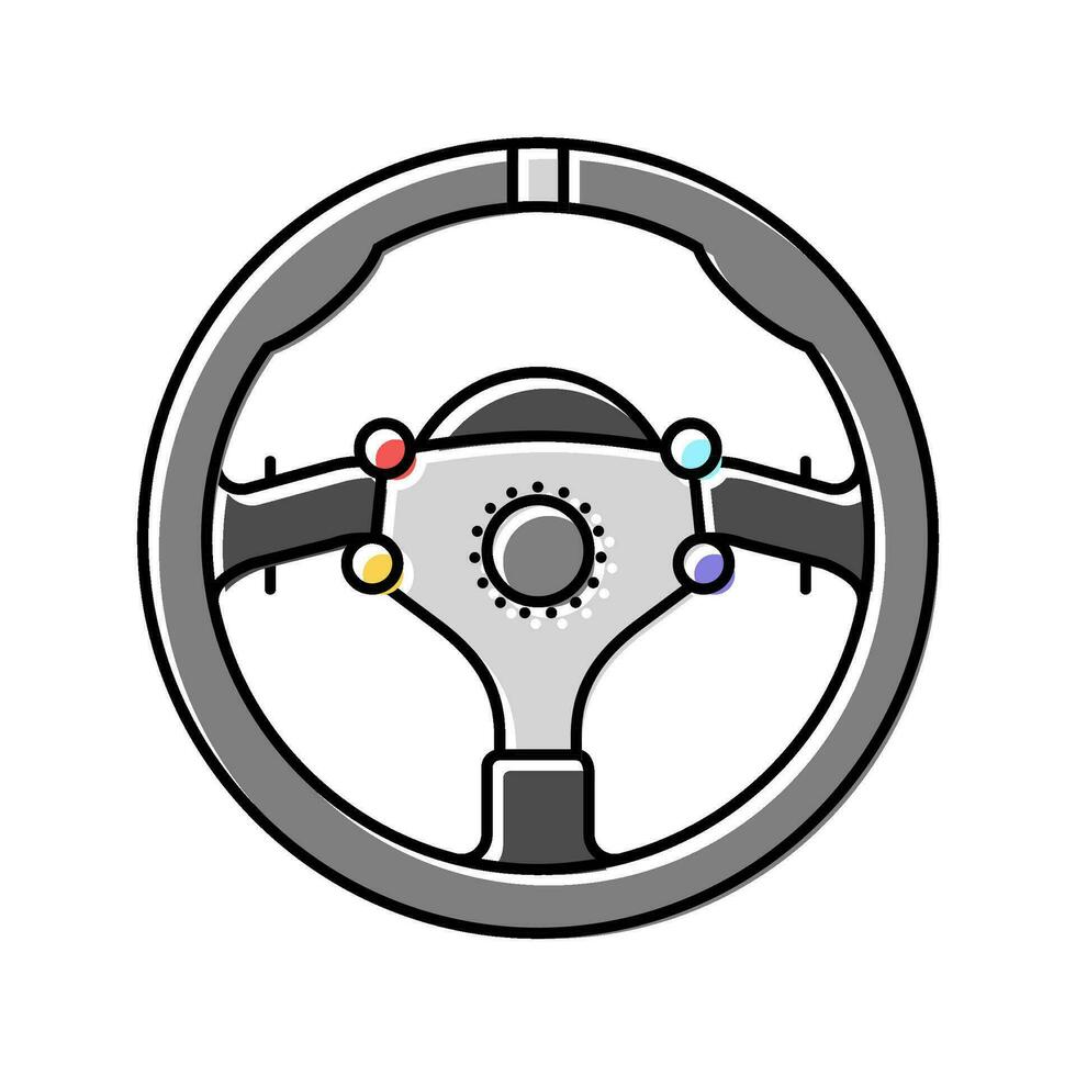 Lenkung Rad Fahrzeug Auto Farbe Symbol Vektor Illustration