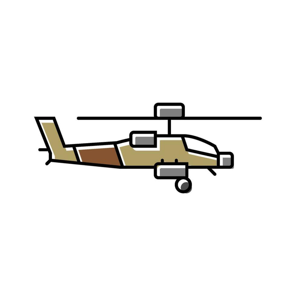 Hubschrauber Waffe Krieg Farbe Symbol Vektor Illustration