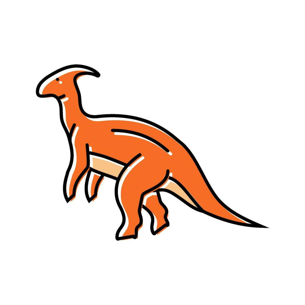 parasaurolophus dinosaurie djur- Färg ikon vektor illustration