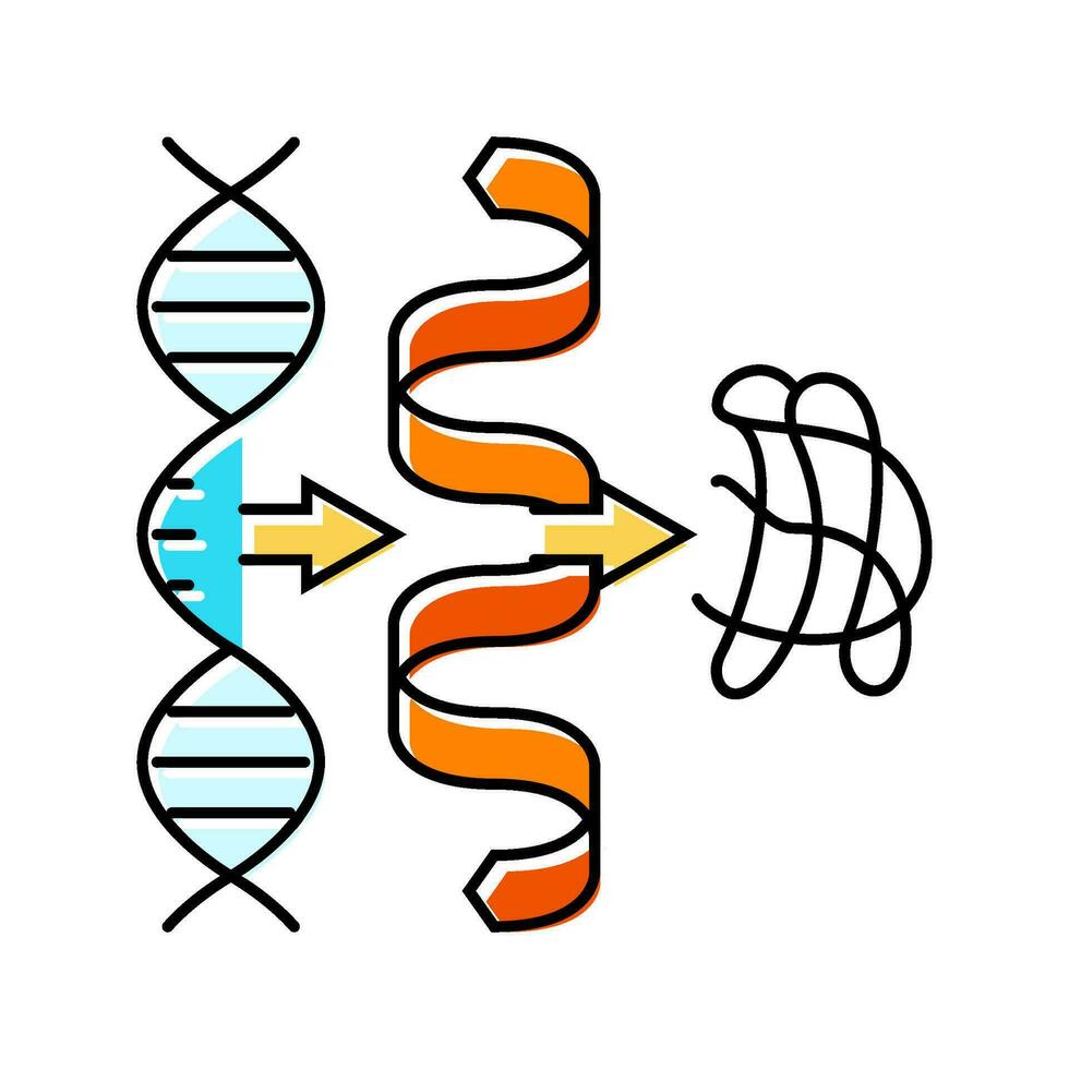 Biosynthese Biochemie Farbe Symbol Vektor Illustration