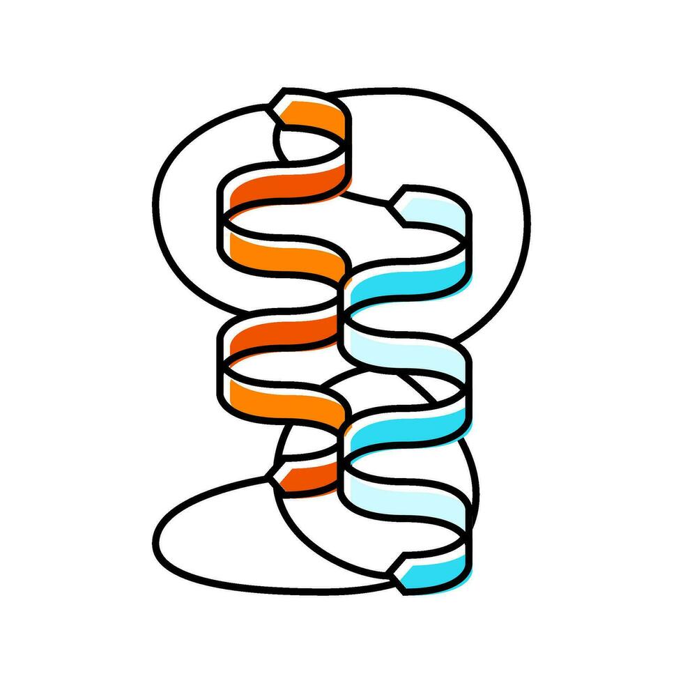 Protein falten Biochemie Farbe Symbol Vektor Illustration