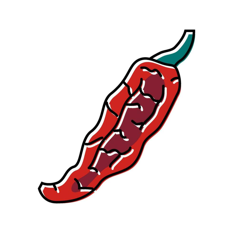 Paprika Essen Kraut Farbe Symbol Vektor Illustration