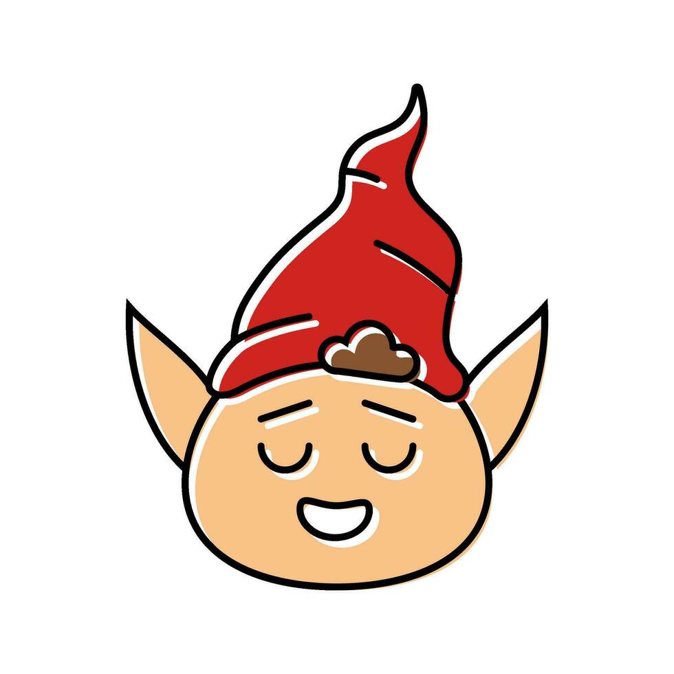 Kopf Elf wenig Farbe Symbol Vektor Illustration