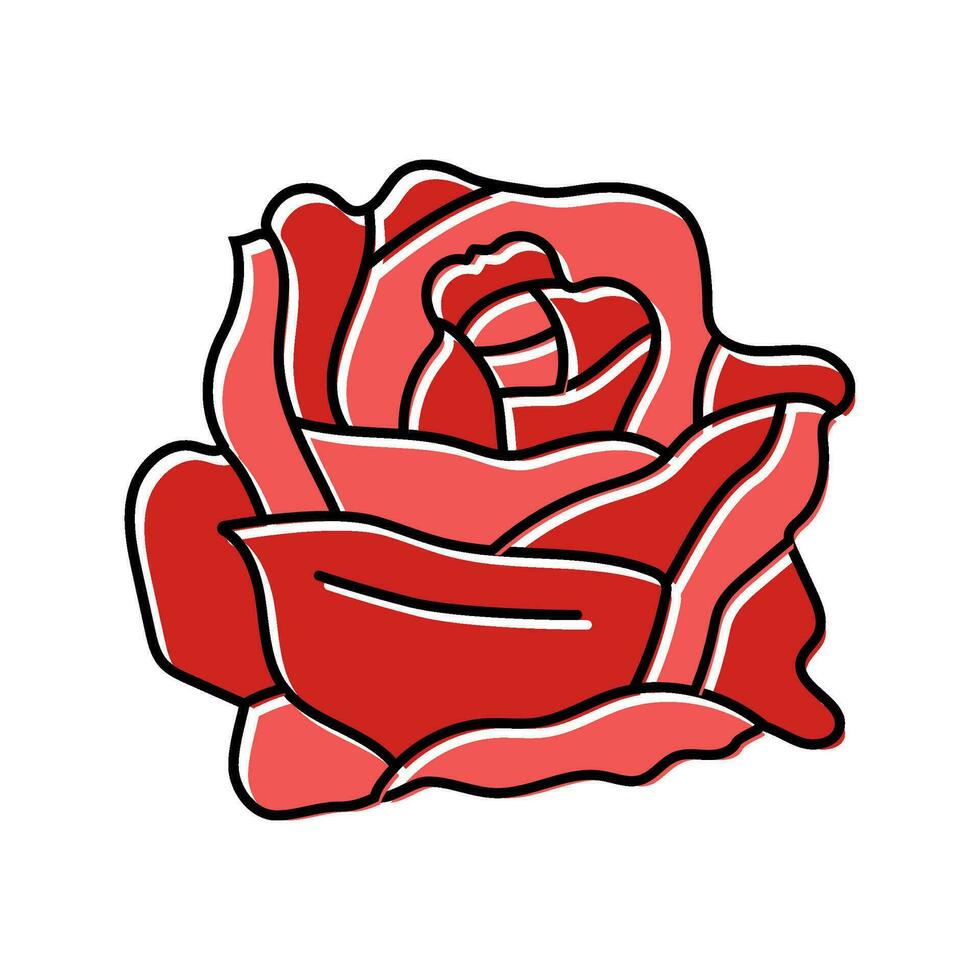 Rose Blume Frühling Farbe Symbol Vektor Illustration