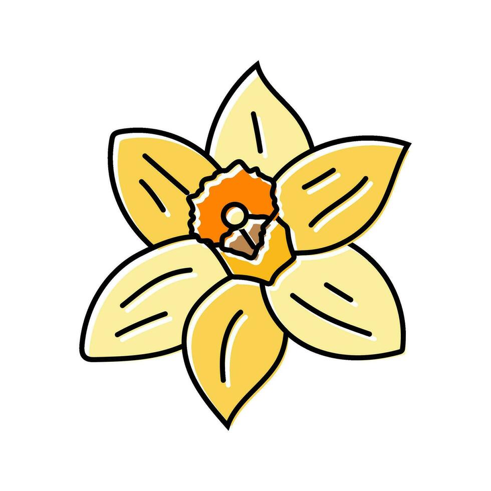 Narzisse Blume Frühling Farbe Symbol Vektor Illustration