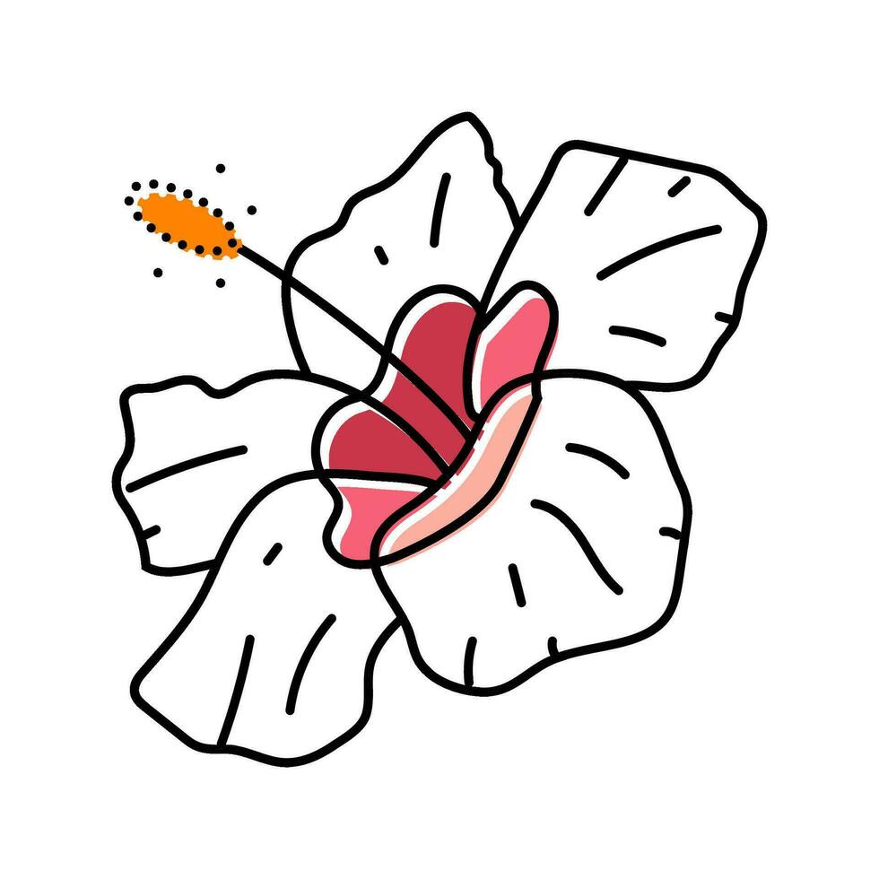 Hibiskus Blume Frühling Farbe Symbol Vektor Illustration