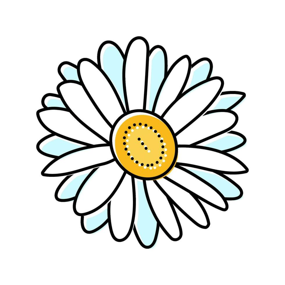 Gänseblümchen blühen Frühling Farbe Symbol Vektor Illustration