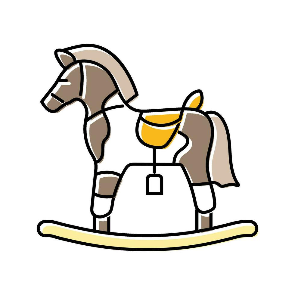 häst stol unge sovrum Färg ikon vektor illustration