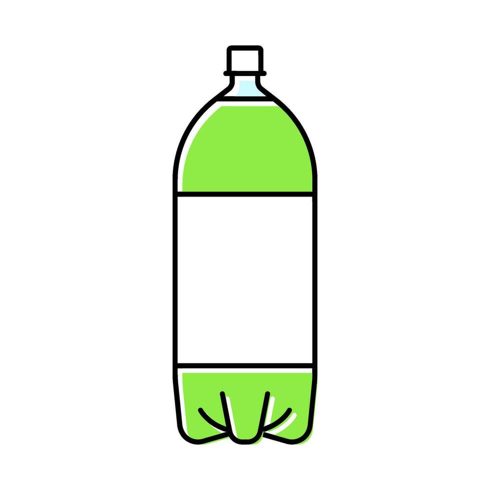 Getränk Limonade Plastik Flasche Farbe Symbol Vektor Illustration