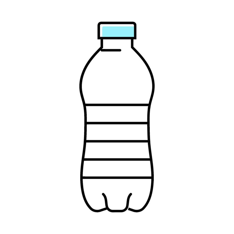 Mineral Wasser Plastik Flasche Farbe Symbol Vektor Illustration