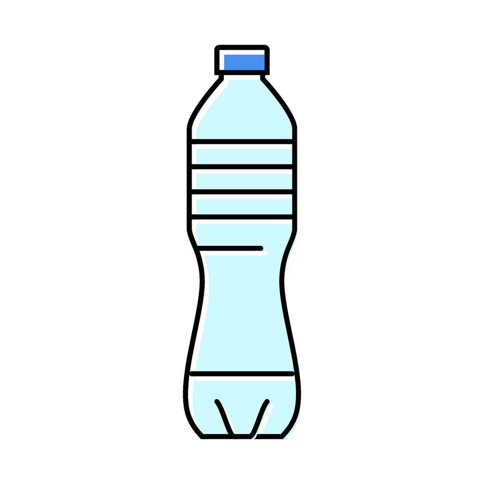 Getränk Wasser Plastik Flasche Farbe Symbol Vektor Illustration