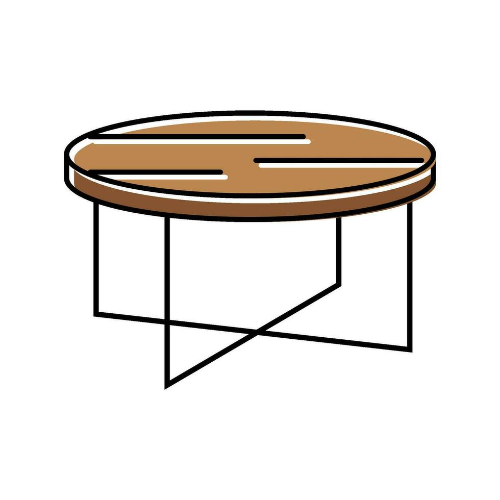 Kaffee Tabelle Leben Zimmer Farbe Symbol Vektor Illustration