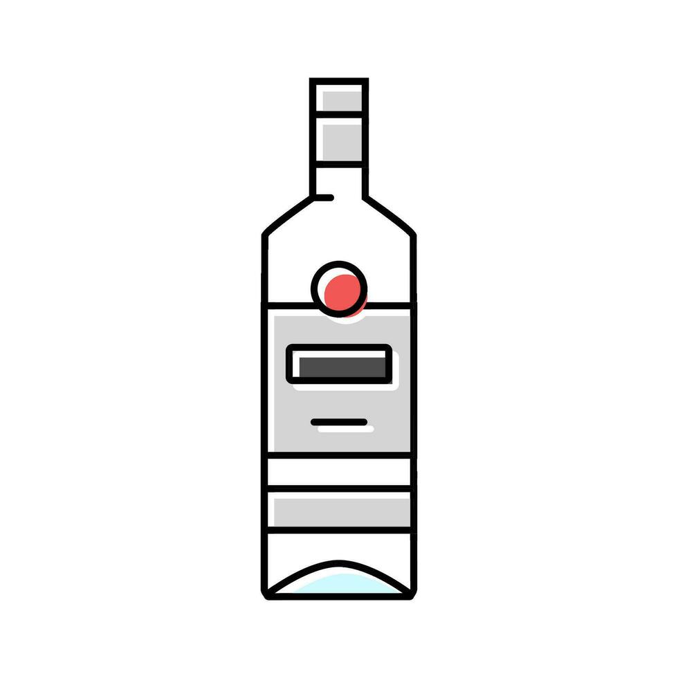 Rum Glas Flasche Farbe Symbol Vektor Illustration
