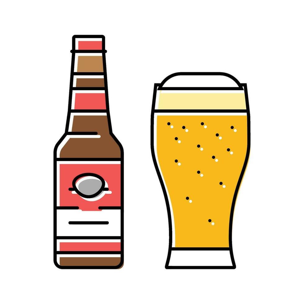 öl dryck flaska Färg ikon vektor illustration