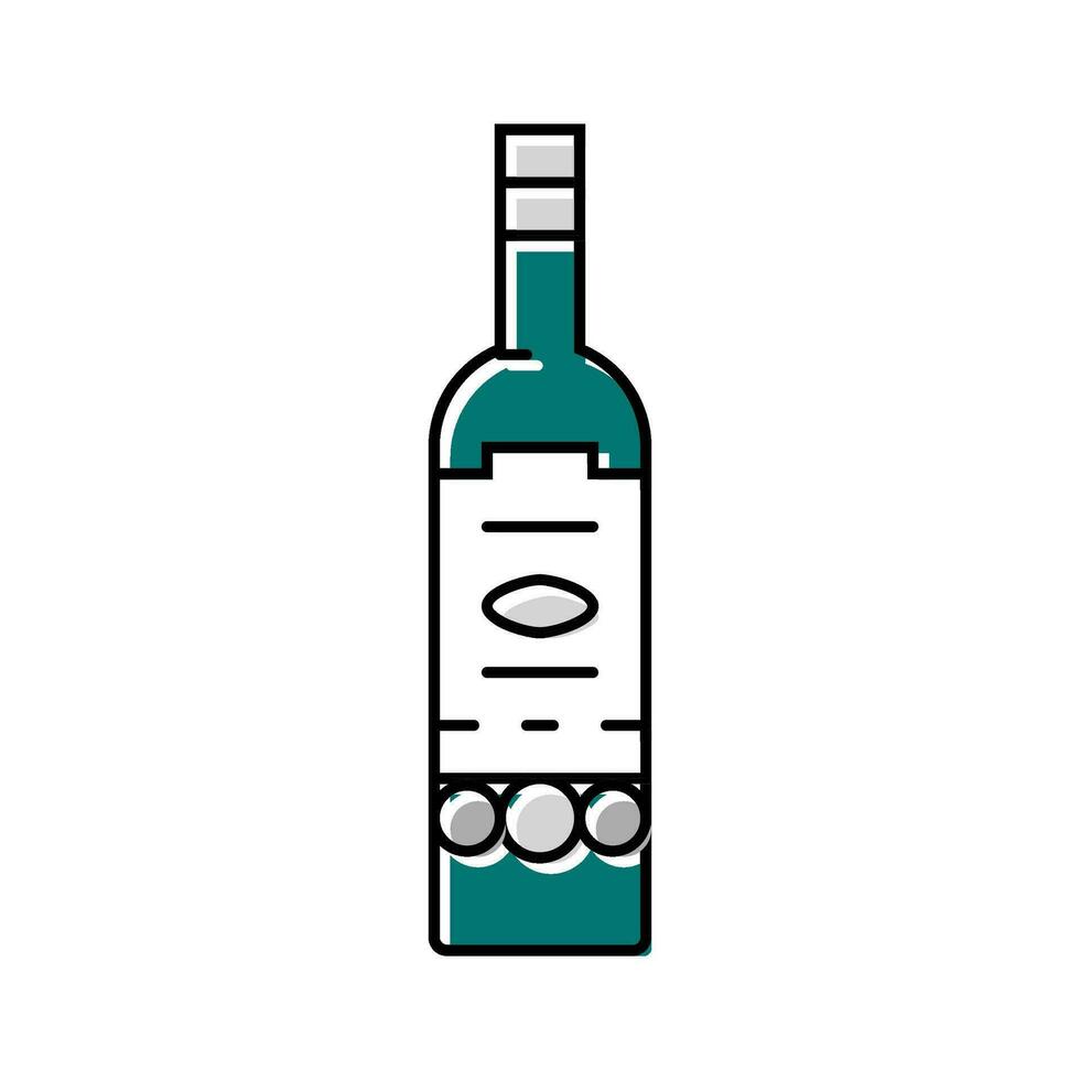 absinthe glas flaska Färg ikon vektor illustration