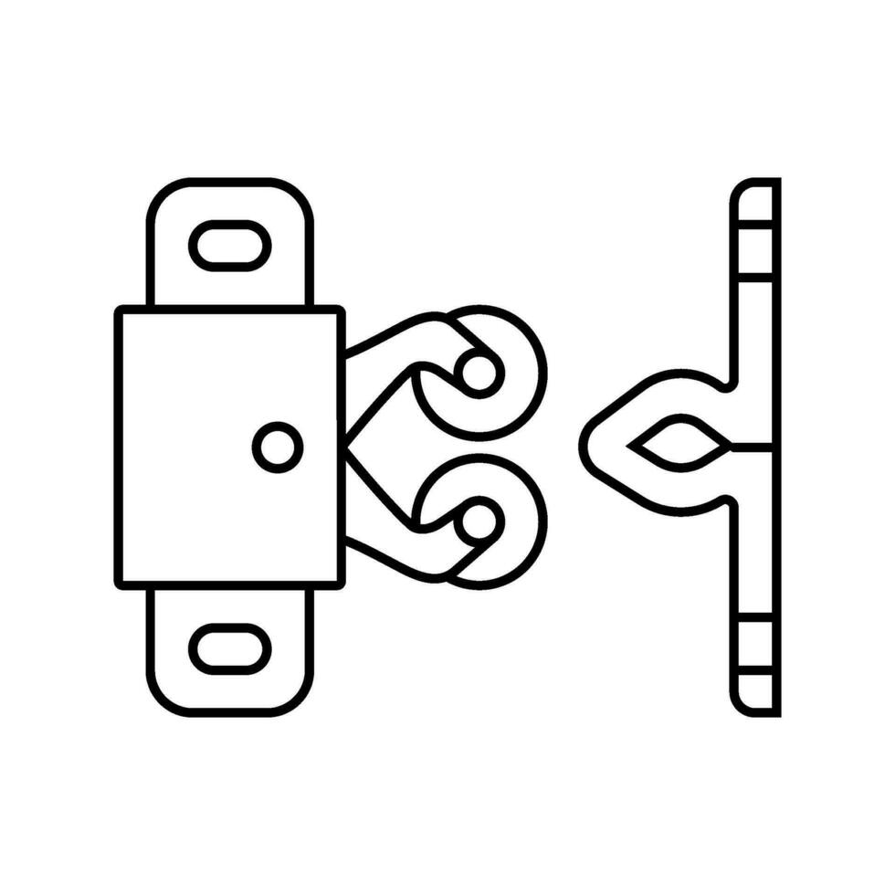 fångster möbel hårdvara passande linje ikon vektor illustration