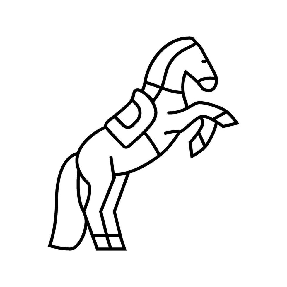 cirkus häst karneval årgång visa linje ikon vektor illustration