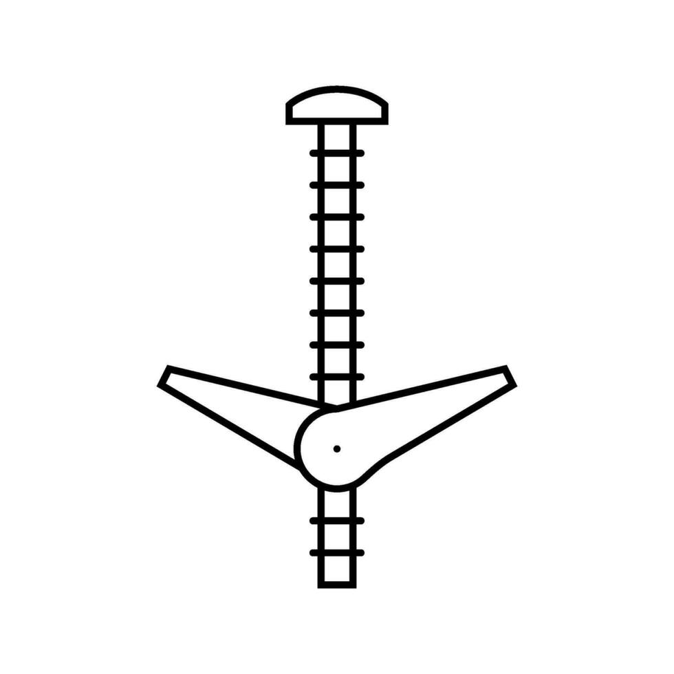 Mauer Anker Hardware- Möbel passend zu Linie Symbol Vektor Illustration