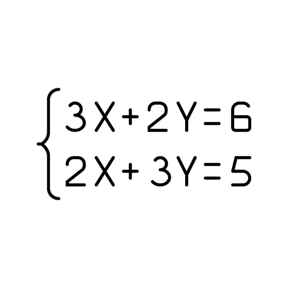 ekvation matematik vetenskap utbildning linje ikon vektor illustration