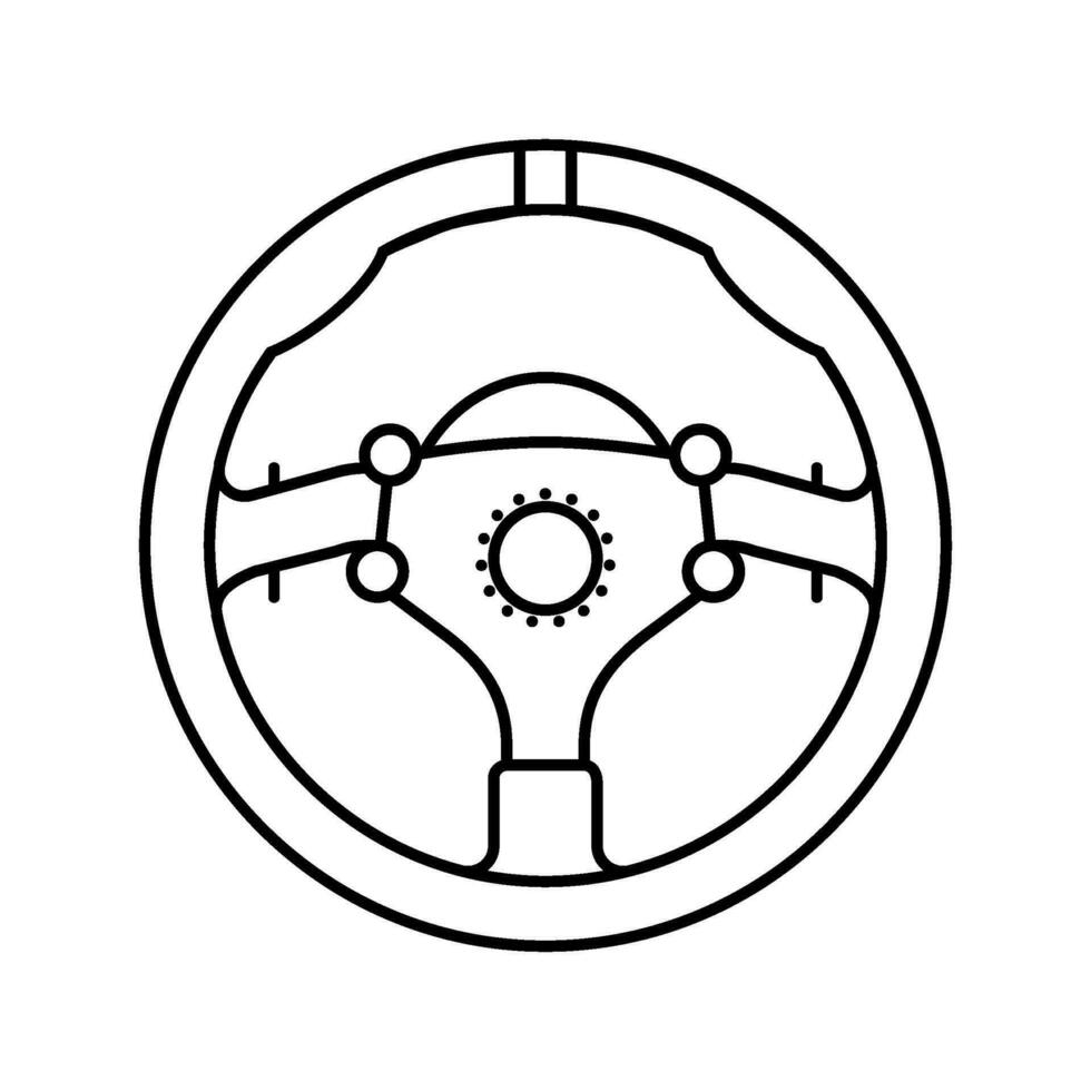 Lenkung Rad Fahrzeug Auto Linie Symbol Vektor Illustration