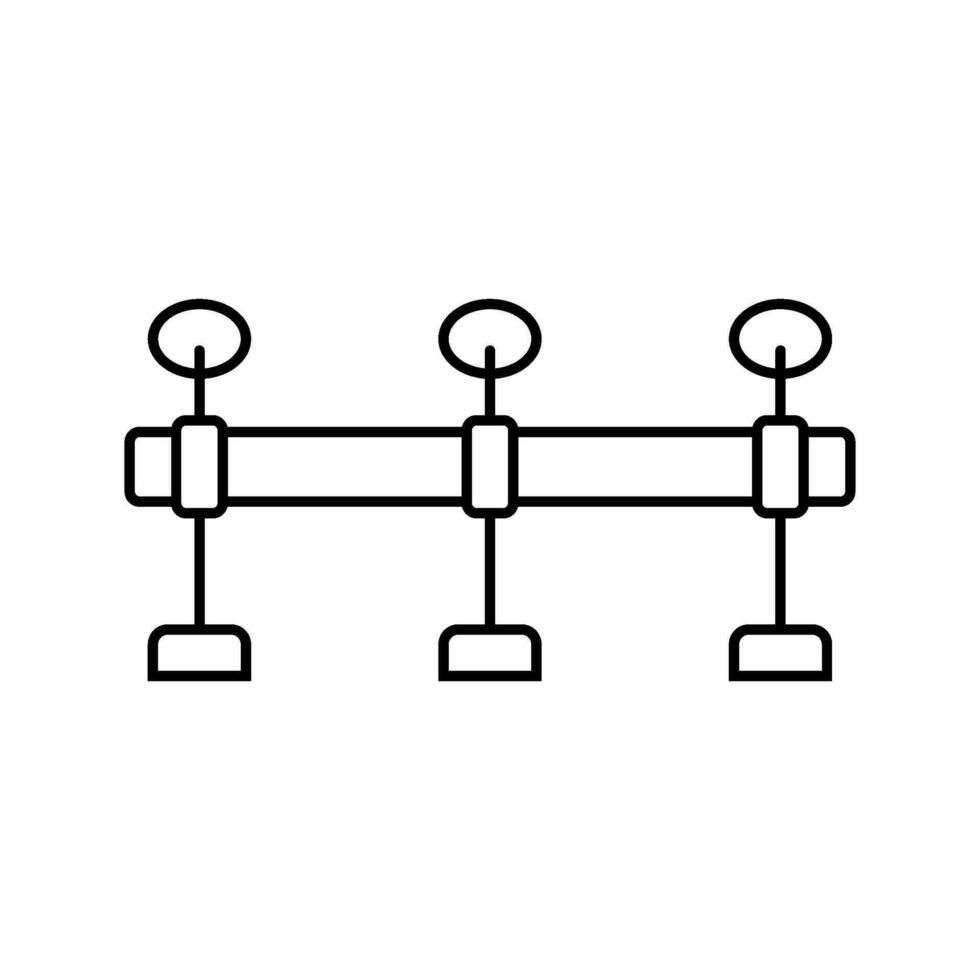 Fuß Schiene Hardware- Möbel passend zu Linie Symbol Vektor Illustration