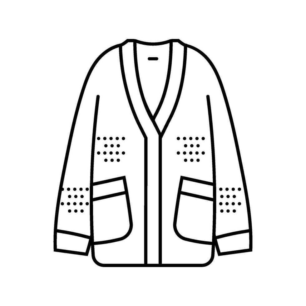 cardigan höst säsong linje ikon vektor illustration