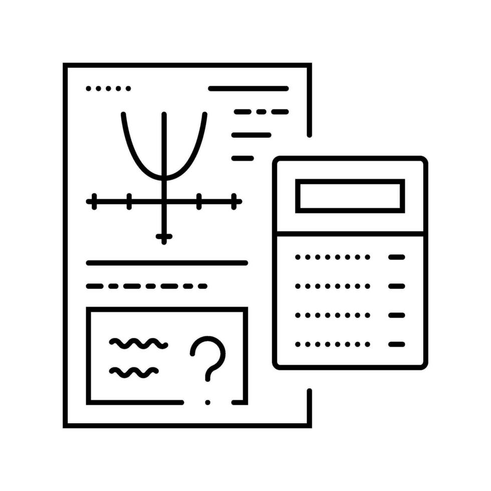 Berechnung Mathematik Wissenschaft Bildung Linie Symbol Vektor Illustration