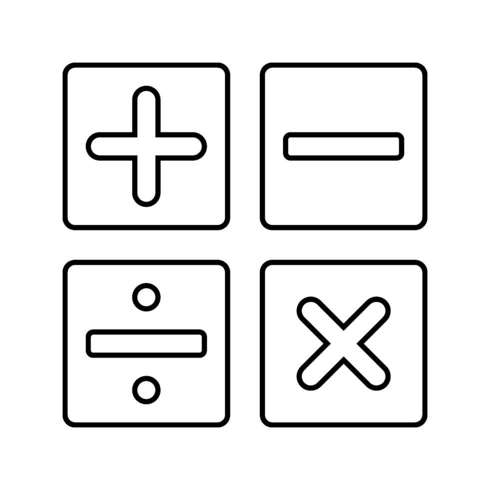 Mathematik Wissenschaft Bildung Linie Symbol Vektor Illustration