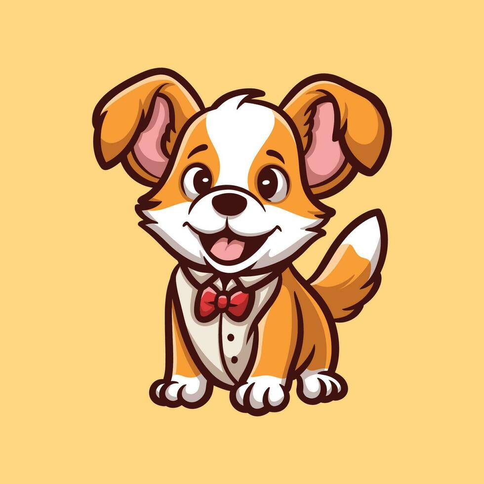 Kellner Corgi Karikatur Illustration vektor