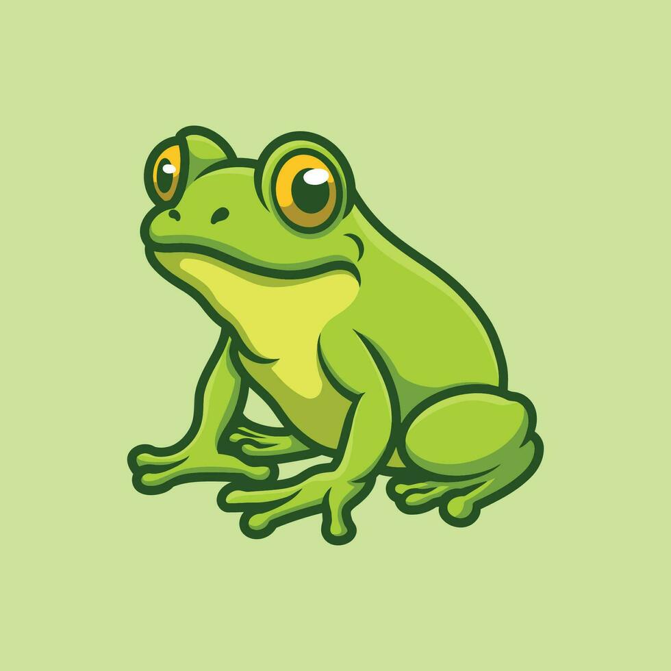 Grün Frosch Karikatur Illustration vektor