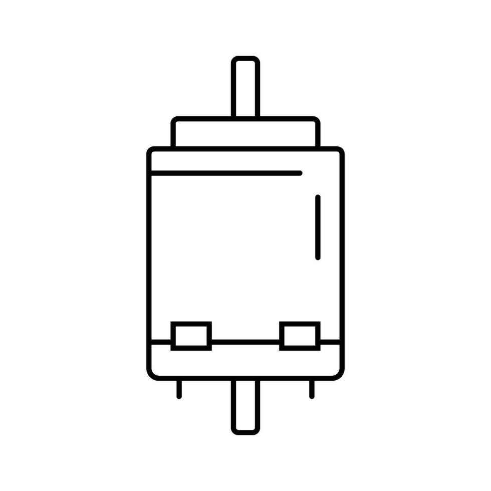 dc motor elektronisk komponent linje ikon vektor illustration