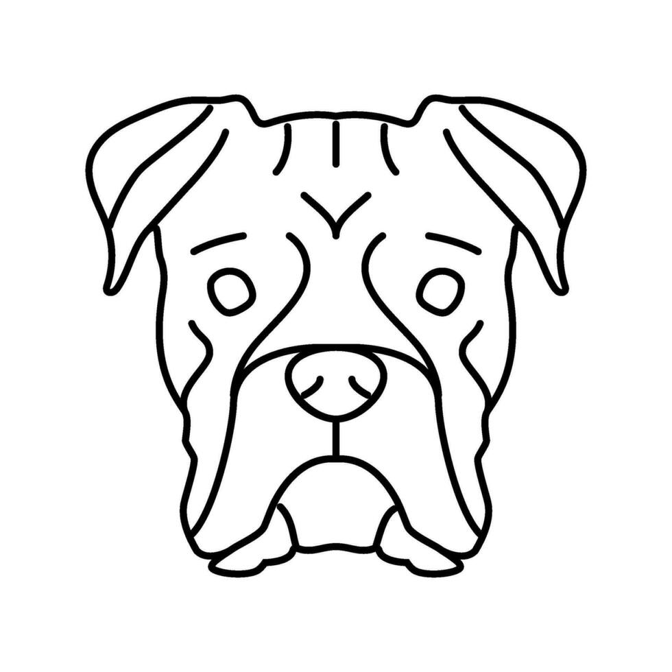 Boxer Hund Hündchen Haustier Linie Symbol Vektor Illustration