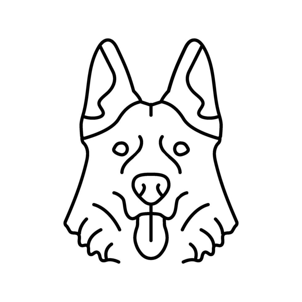 Deutsche Schäfer Hund Hündchen Haustier Linie Symbol Vektor Illustration