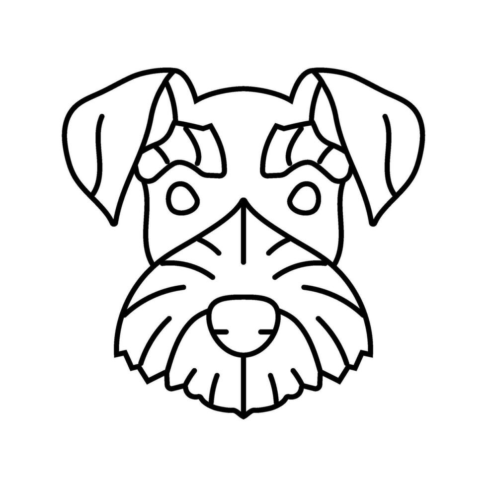 Miniatur Schnauzer Hund Hündchen Haustier Linie Symbol Vektor Illustration