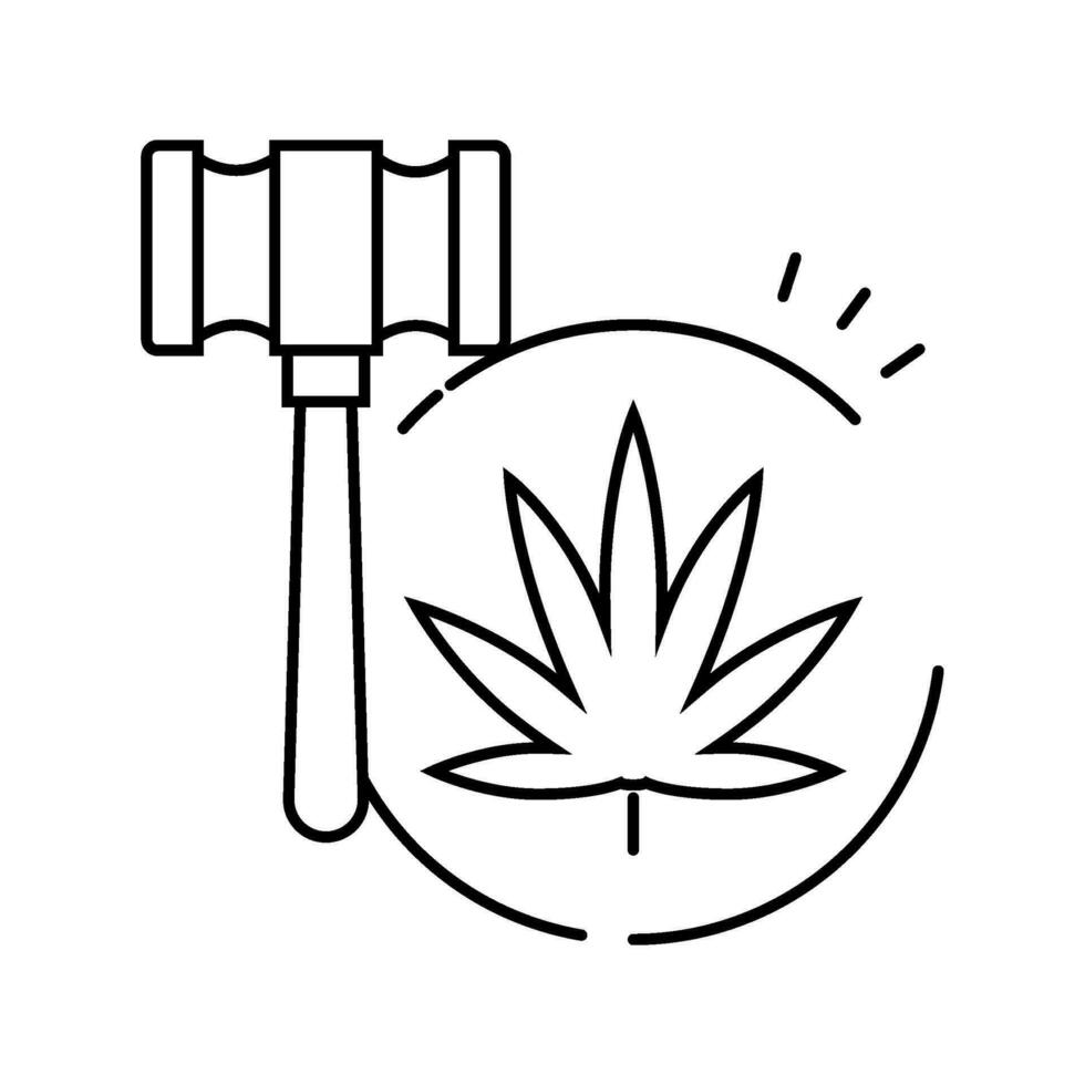 legalisera cannabis linje ikon vektor illustration