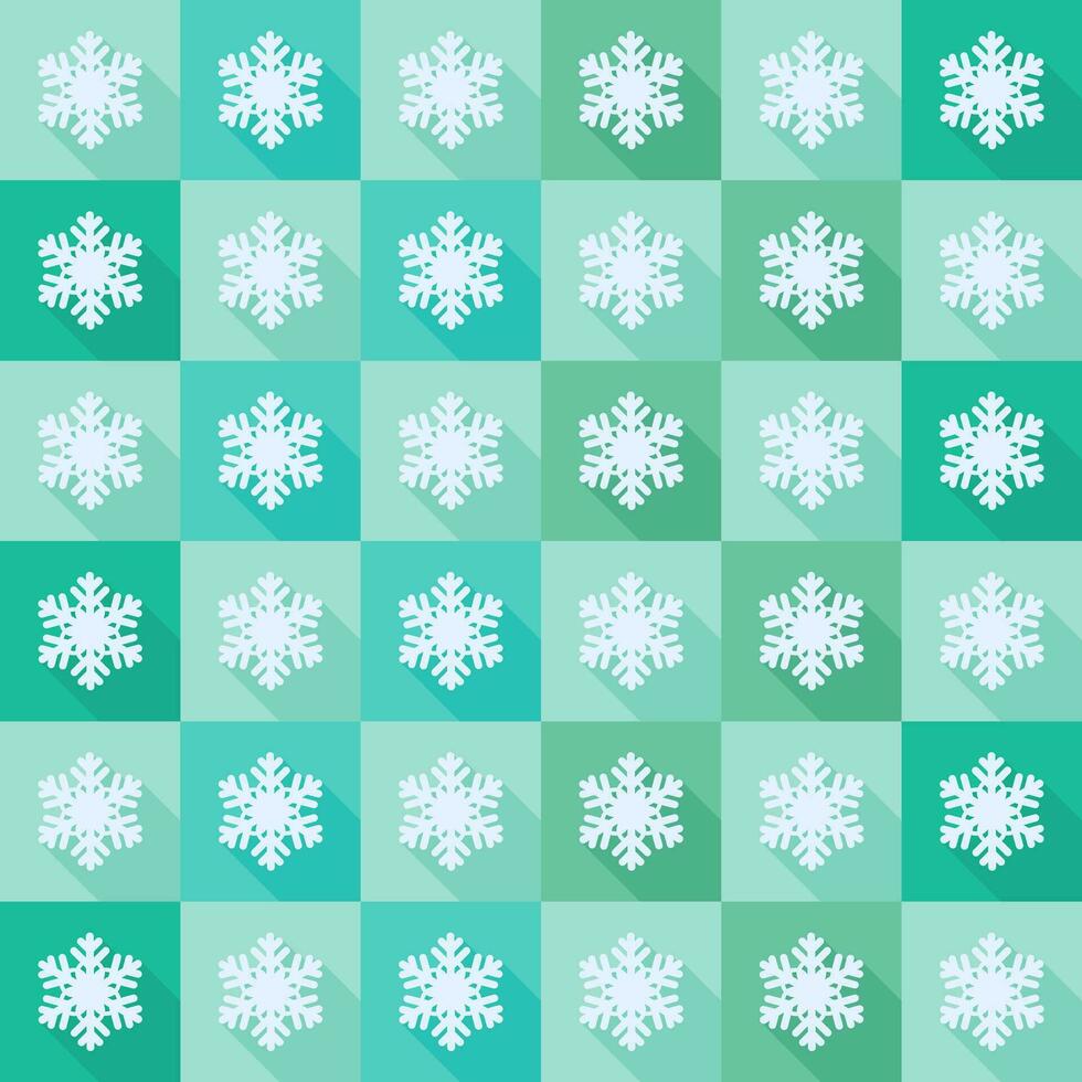 sömlös mönster med snöflingor i platt design vektor