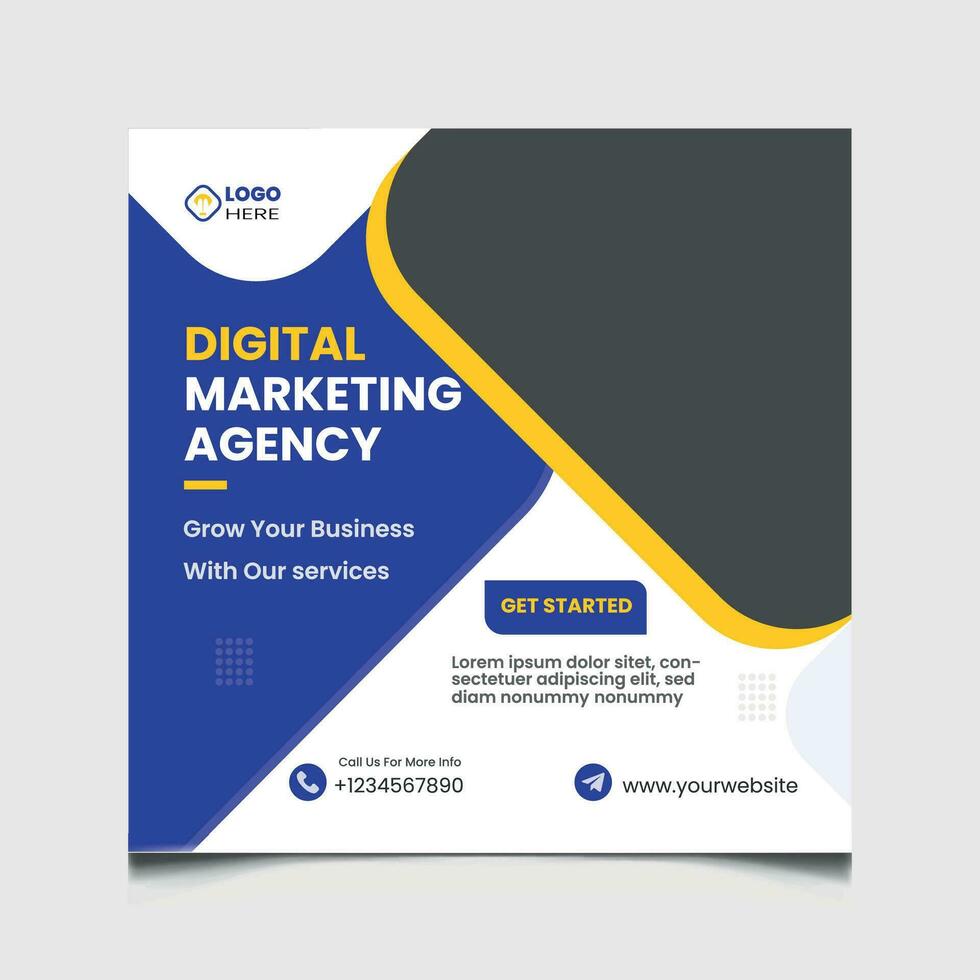 Social-Media-Post-Design der Agentur für digitales Marketing vektor